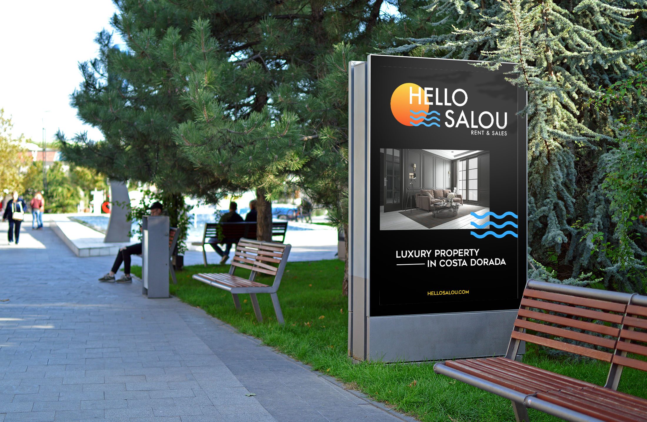 Branding y pagina web para agencia inmobiliaria Hello Salou